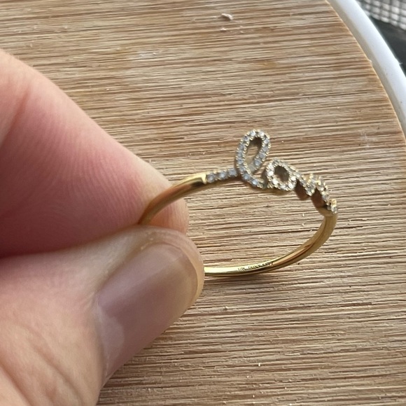 18K Authentic Bony Levy Love Diamond Ring, Yellow Gold size 7-7.5 ,EUC - Picture 3 of 4